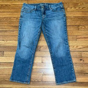 American Eagle Artist Crop Jeans Size 12 35x26 Blue Stretch Denim Cropped Pants
